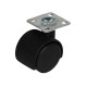 Plastic furniture swivel wheel, diameter 30 mm, with mounting plate, load capacity 15 kg TWP-30