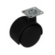Plastic furniture swivel wheel fi 50mm with mounting plate, load capacity 30 kg TWP-50