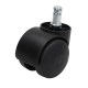 Plastic furniture swivel wheel fi 50mm with a pin, load capacity 30 kg TWFF-50