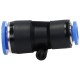 Pneumatic straight plug-in reducing connector, pass-through for hose fi 12-8 mm, plastic