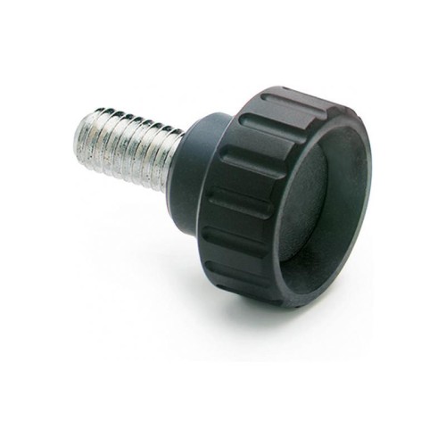 Knob with grooved grip BT.12 p-M5x16 - threaded shank made of galvanized steel Knob with grooved grip BT.12 p-M5x16 - threaded shank made of galvanized steel