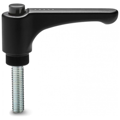 Adjustable handle ERW.63-p-M8x70-C1 - threaded pin made of galvanized steel, black Adjustable handle ERW.63-p-M8x70-C1 - threaded pin made of galvanized steel, black