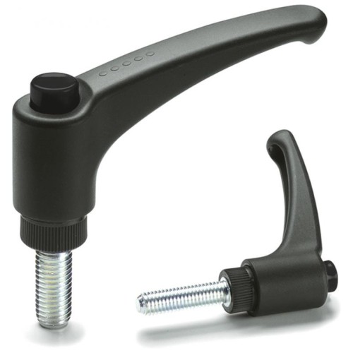 Adjustable handle ERX.78 p-M10x70-C1 - threaded pin made of galvanized steel, black Adjustable handle ERX.78 p-M10x70-C1 - threaded pin made of galvanized steel, black