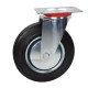 Swivel wheel fi 200mm rubber with mounting plate, load capacity 185 kg 4001 - 200x50