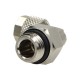Susukta kampu pasukama pneumatinė jungtis, G 1/4 M, žarnai fi 8x6 mm, nikeliuotas žalvaris
