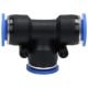 Pneumatic T-piece, plug-in, for 4 mm hose, plastic Pneumatic T-piece, plug-in, for 4 mm hose, plastic