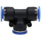 Pneumatic T-piece, plug-in, for 6 mm hose, plastic