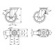 Swivel wheel fi 150mm polyurethane with brake with mounting plate, load capacity 600 kg RE.F5-150-SSF-H
