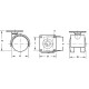 Plastic furniture swivel wheel, diameter 30 mm, with mounting plate, load capacity 15 kg TWP-30
