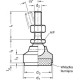 Swivel foot GN 342.2-40-M12-100-SV - with damping insert/threaded pin