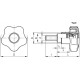 Knob with protection VCTS-Z-50 p-M10x32 - clamping element made of black oxide steel, threaded pin