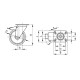 80mm polyurethane swivel wheel with brake and mounting plate, load capacity 120 kg RE.FF-080-SBF-N-SST