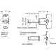 Stainless steel mounting pin with ball lock GN 113.8-16-80 - aisi 630, plastic T-handle