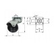 Swivel wheel, diameter 40 mm, rubber with mounting plate, load capacity 20 kg 2105 - 40
