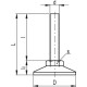 Non-swinging foot LX.50-SW19-M10x66 - galvanized steel