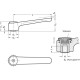 Flat adjustable lever GN 126-120-B8-SR - adjustable levers with internal thread gray