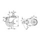 50mm polyurethane swivel wheel with a brake with a threaded stem, load capacity 140 kg RE.C6-050-CBF-G