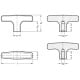 T formos rankena GN 563.2-67-M8-BL – baltas aliuminis