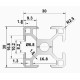 Aluminum profile 30x30 light groove 8 - 400mm
