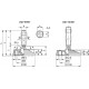 Swinging foot with anchoring holes LVQ.F-100-14-AS-SST-M16x68 - technopolymer base, threaded pin, stainless steel
