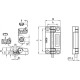 Hinge with built-in safety switch CFSW.110-6-2NO+2NC-FC-2-C33 - cable, eight-core, exit from the bottom