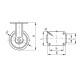 Fixed wheel fi 125mm polyurethane with mounting plate, load capacity 550 kg RE.F4-125-PSL-WH
