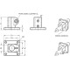 Connector with front plate for sliding mechanisms GN 162.1-G18-2-NI - stainless steel