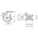 Swivel wheel fi 125mm plastic with a brake with a mounting plate, load capacity 220 kg 4083 - 152x40