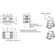 Connector with side plate GN 147-B40-2-BL - aluminum/multi-piece construction, 4 mounting holes