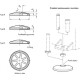 Machine foot GN 36.1-160-R30-B - with anti-slip pad