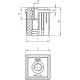 Insert for square profiles ND.Q-50x2-M20 - for heavy loads, technopolymer