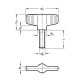 Stainless steel thumb screw GN 835-58-M8-30-MT -