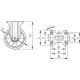 Fixed wheel fi 200mm polyurethane with mounting plate, load capacity 700 kg RE.F2-200-PSL-H