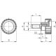 Knob with grooved grip BT.25-SST-p-M6x20 - threaded shank made of stainless steel