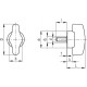 Wing nut with limited tightening torque CTD.48 p-M5x16-2-C2 - orange threaded pin
