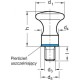 Stainless steel handle GN 75.6-32-M8-E-MT-E - with threaded shank