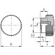 Knurled knob B.193/50 B-M12 - brass boss, threaded hole, blind hole