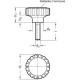 Knurled nut/knurled screw GN 7336-53-M10x1-30-NI - with threaded shank, stainless steel