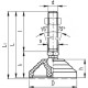 Swinging foot LV.A-60-14-SST-M12x98 - technopolymer base, threaded pin, stainless steel