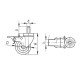 Swivel wheel fi 160mm rubber with a brake with a threaded stem, load capacity 150 kg N184160DB