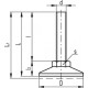 Non-swinging foot LX.50-SW19-AS-SST-M10x66 - AISI 304 stainless steel, base with anti-slip pad
