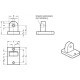 Swivel connector with front plate GN 271-25-SW - black aluminum