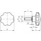 Knob VH.153/44 p-M10x25 - threaded pin made of galvanized steel