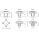 Star knob DIN 6335-GG-80-M16-E - Cast iron