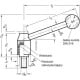 Stainless steel adjustable lever GN 212.5-24-M10-80-E - with threaded pin