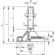 Swivel foot with anchoring holes LV.F-125-APS-M24x155 - technopolymer base, threaded pin, steel, galvanized