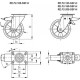 200mm polyurethane swivel wheel with brake and mounting plate, load capacity 700 kg RE.F2-200-SSF-H