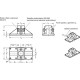 Connector with wide front plate GN 167-V25-2-BL - aluminum/multi-piece design