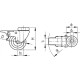 Swivel wheel fi 40mm rubber with brake with mounting hole, load capacity 30 kg RE.C7-040-FBF