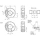 Split retaining ring made of stainless steel GN 7062.1-65-B40-NI-A - with additional threaded holes